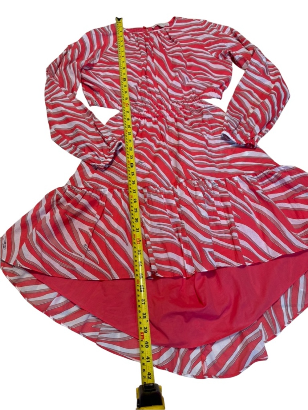 Michael Michael Kors Cotton Lawn Cutout Mini Dress In Zebra Geranium Red/Pink XL - Picture 8 of 13